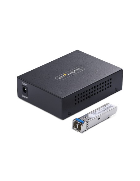 StarTech.com Media Converter Fibra LC Monomodale (SM) per reti Gigabit 10 100 1000, Standalone, RJ45 a fibra LC, 40 km, TAA
