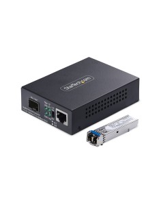 StarTech.com Media Converter Fibra LC Monomodale (SM) per reti Gigabit 10 100 1000, Standalone, RJ45 a fibra LC, 20 km, TAA