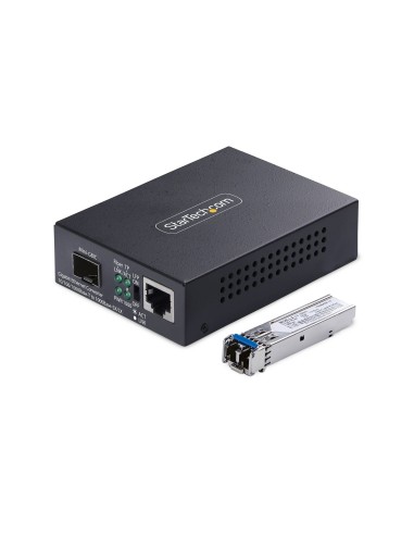 StarTech.com Media Converter Fibra LC Monomodale (SM) per reti Gigabit 10 100 1000, Standalone, RJ45 a fibra LC, 20 km, TAA