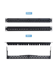 StarTech.com Patch Panel Passante a 24 Porte 1U, Pannello Patch con Accoppiatori in Linea RJ45 UTP Cat6 con Barra di Gestione 2