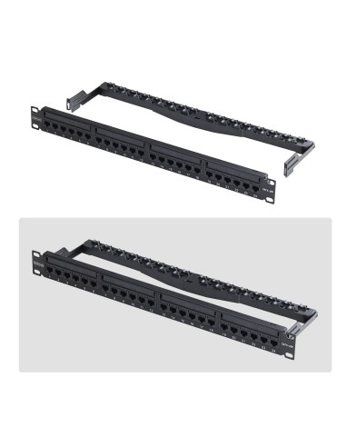 StarTech.com Patch Panel Passante a 24 Porte 1U, Pannello Patch con Accoppiatori in Linea RJ45 UTP Cat6 con Barra di Gestione