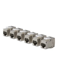 StarTech.com Connettore Keystone RJ45 Cat8 STP, Confezione da 6 Prese Ethernet per Scatola a Muro, Terminazione a 180°