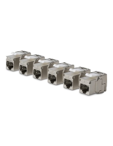 StarTech.com Connettore Keystone RJ45 Cat8 STP, Confezione da 6 Prese Ethernet per Scatola a Muro, Terminazione a 180°