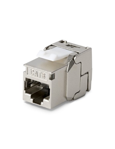 StarTech.com Connettore Keystone RJ45 Cat8 STP, Confezione da 6 Prese Ethernet per Scatola a Muro, Terminazione a 180°