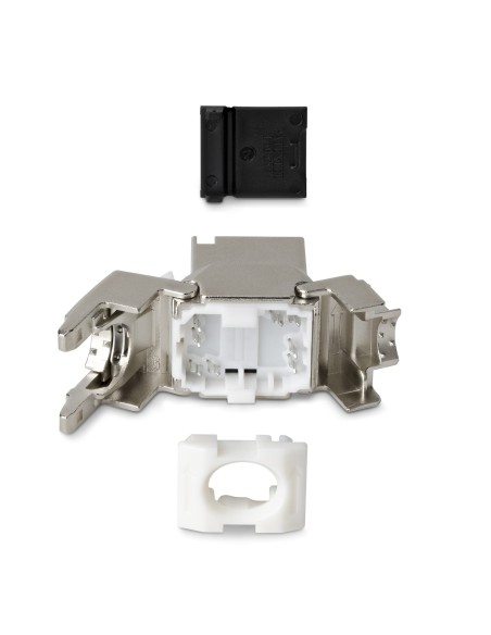 StarTech.com Connettore Keystone RJ45 Cat8 STP, Confezione da 6 Prese Ethernet per Scatola a Muro, Terminazione a 180°