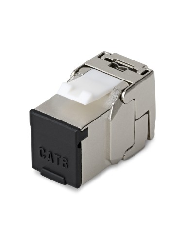 StarTech.com Connettore Keystone RJ45 Cat8 STP, Confezione da 6 Prese Ethernet per Scatola a Muro, Terminazione a 180°