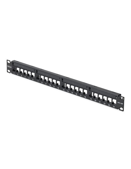 StarTech.com Patch Panel Keystone Vuoto 24 Porte 1U Cat6, Rackmount, Supporto per Moduli Keystone RJ45 UTP