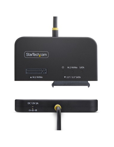 StarTech.com Adattatore da USB-C   USB-A a M.2 NVMe e SATA da 2,5"   3,5", 10 Gbps, Lettore per SSD Esterno, Senza Attrezzi,