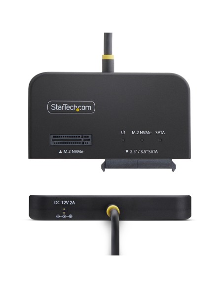 StarTech.com Adattatore da USB-C   USB-A a M.2 NVMe e SATA da 2,5"   3,5", 10 Gbps, Lettore per SSD Esterno, Senza Attrezzi,