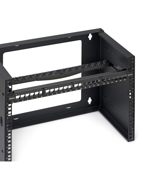 StarTech.com Patch Panel Vuoto a 24 Porte 1U, Pannello Patch per Connettori Keystone RJ45 STP Cat6 con Barra di Gestione Cavi,