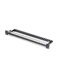 StarTech.com Patch Panel Vuoto a 48 Porte 1U, Pannello Patch per Connettori Keystone RJ45 STP Cat6 con Barra di Gestione Cavi,