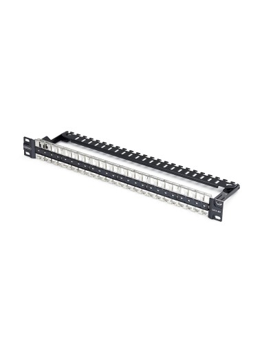 StarTech.com Patch Panel Vuoto a 48 Porte 1U, Pannello Patch per Connettori Keystone RJ45 STP Cat6 con Barra di Gestione Cavi,