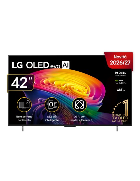 LG OLED evo AI 42'' Serie C6 OLED42C65LA, 4K, Brightness Booster, Processore α11 Gen3, VRR 165Hz,G-Sync, SMART TV 2026