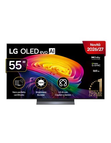 LG OLED evo AI 55'' Serie C6 OLED55C65LA, 4K, Brightness Booster, Processore α11 Gen3, VRR 165Hz,G-Sync, SMART TV 2026