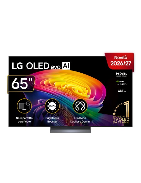 LG OLED evo AI 65'' Serie C6 OLED65C65LA, 4K, Brightness Booster, Processore α11 Gen3, VRR 165Hz,G-Sync, SMART TV 2026