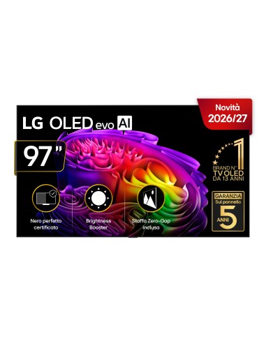 LG OLED evo AI 97'' Serie G6 OLED97G64LW, 4K, Brightness Booster, Staffa a filo muro inclusa, G-Sync, SMART TV 2026