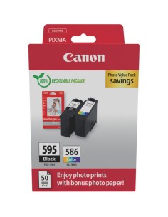 Canon PG595 CL586 PVP cartuccia d'inchiostro 2 pz Originale Nero, Ciano, Magenta, Giallo