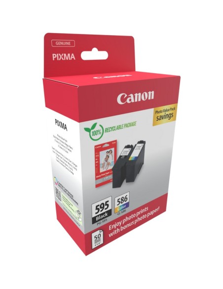 Canon PG595 CL586 PVP cartuccia d'inchiostro 2 pz Originale Nero, Ciano, Magenta, Giallo
