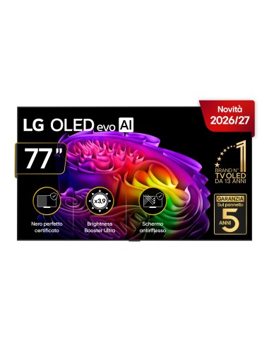 LG OLED evo AI 77'' Serie G6 OLED77G64LW, 4K, Hyper Radiant Color, Staffa a filo muro inclusa, G-Sync, SMART TV 2026