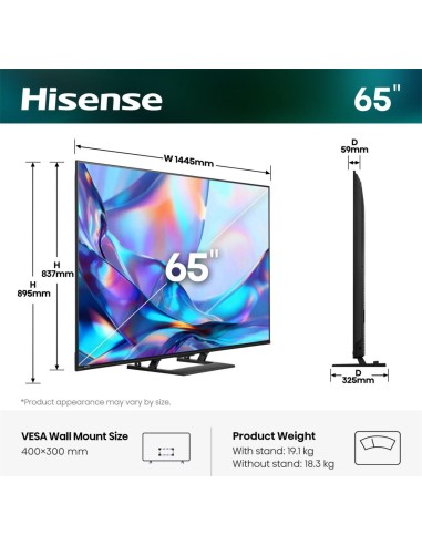 Hisense 65A79S TV 165,1 cm (65") 4K Ultra HD Smart TV Wi-Fi Nero