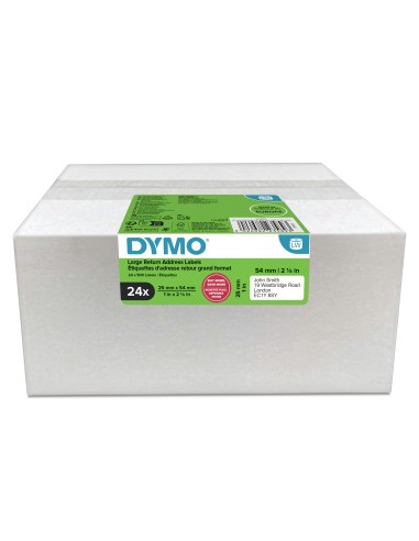 DYMO LW etichette di ritorno originali | 25 mm x 54 mm | 24 rotoli da 500 etichette facili da staccare (12.000 pezzi) |