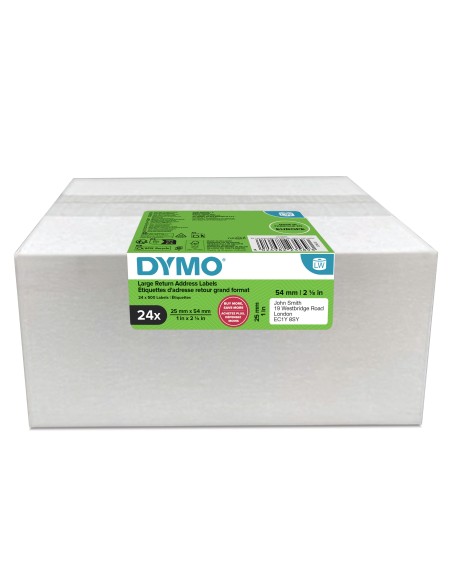 DYMO LW etichette di ritorno originali | 25 mm x 54 mm | 24 rotoli da 500 etichette facili da staccare (12.000 pezzi) |