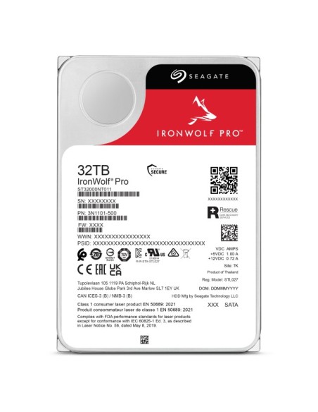Seagate IronWolf Pro ST32000NT000 disco rigido interno 32 TB 7200 Giri min 3.5" Serial ATA III