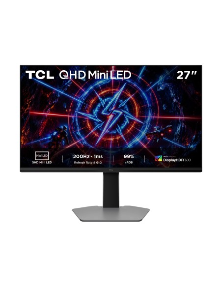 TCL P2 27P2A Monitor Mini LED da 27", risoluzione QHD (2560 × 1440), frequenza di aggiornamento fino a 200 Hz, pannello HFS