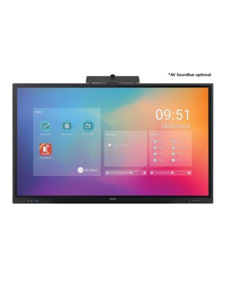 Sharp PN-LC752 Pannello piatto per segnaletica digitale 190,5 cm (75") LCD Wi-Fi 450 cd m² 4K Ultra HD Nero Touch screen