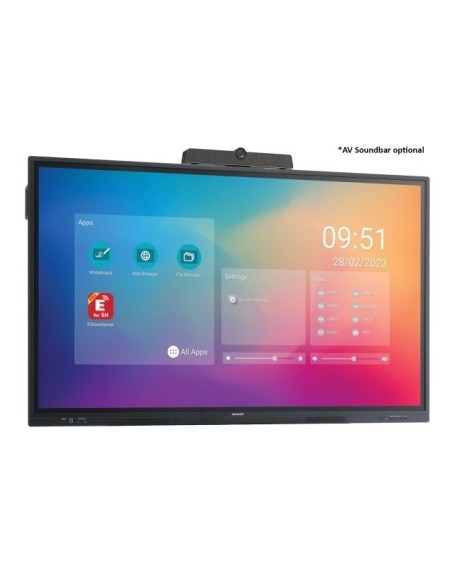 Sharp PN-LC752 Pannello piatto per segnaletica digitale 190,5 cm (75") LCD Wi-Fi 450 cd m² 4K Ultra HD Nero Touch screen