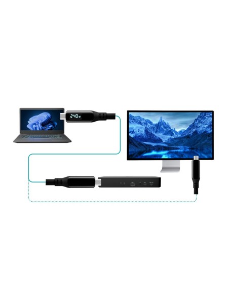 i-tec Thunderbolt 4 USB4 Class Pro Cable 240W with LCD (40 Gbps, 150 cm)