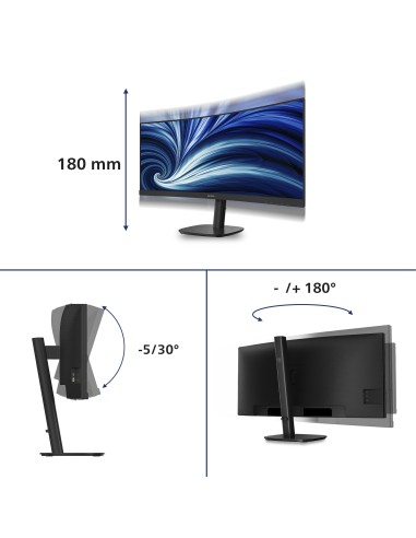 Philips 34B2N3500C 00 Monitor PC 86,4 cm (34") 3440 x 1440 Pixel Wide Quad HD LCD Nero