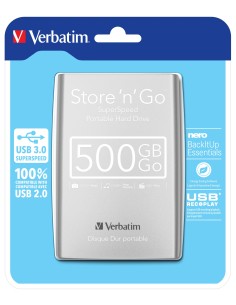 Verbatim Disco rigido portatile Store 'n' Go USB 3.0 da 500 GB Argento