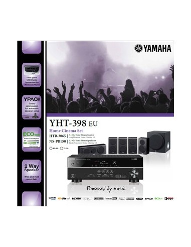Yamaha YHT-398 sistema home cinema 5.1 canali 500 W Nero
