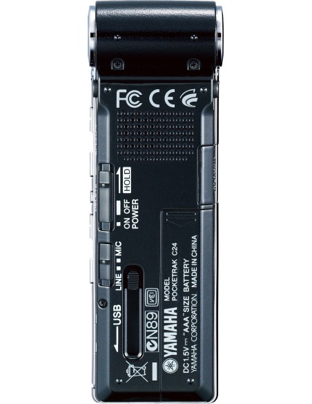 Yamaha POCKETRAK C24 dittafono Memoria interna e scheda di memoria Nero