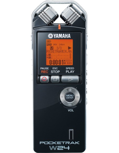Yamaha POCKETRAK W24 dittafono Memoria interna e scheda di memoria Nero
