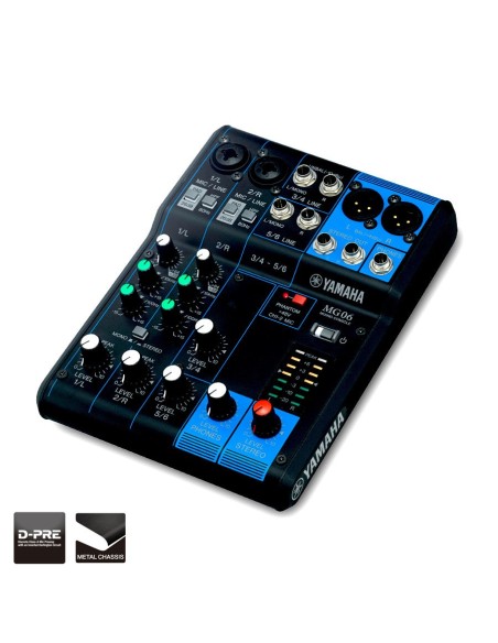 Yamaha MG06 mixer audio 6 canali Nero