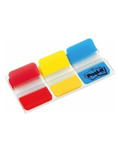 3M Post-it Index Flags 25mm Strong 66 Tabs 3 Colours 686-RYB linguetta autoadesiva Blu, Rosso, Giallo