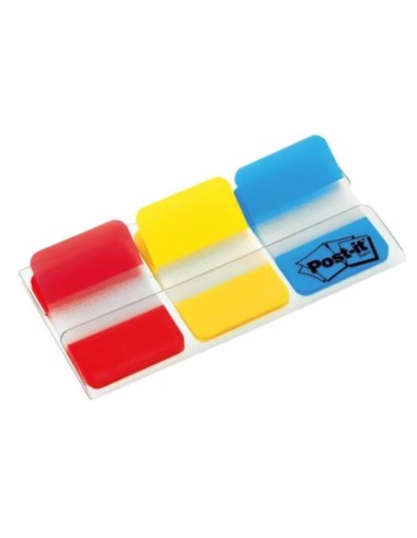 3M Post-it Index Flags 25mm Strong 66 Tabs 3 Colours 686-RYB linguetta autoadesiva Blu, Rosso, Giallo