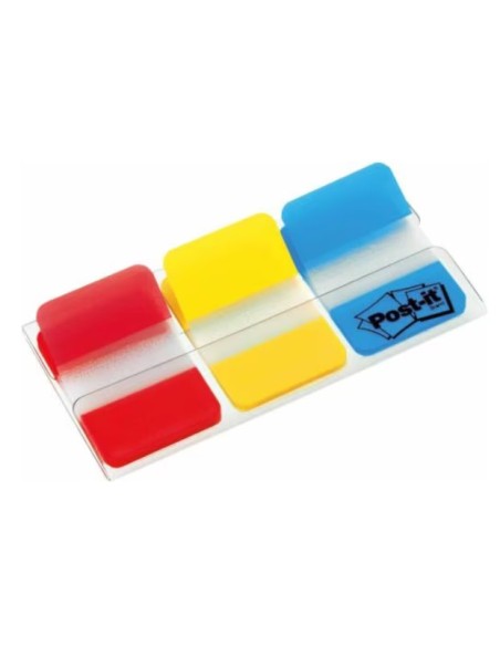 3M Post-it Index Flags 25mm Strong 66 Tabs 3 Colours 686-RYB linguetta autoadesiva Blu, Rosso, Giallo