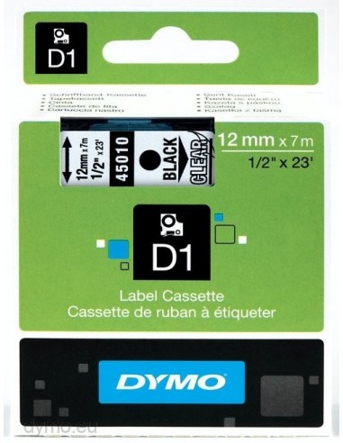 Dymo CF5NASTRI  D1 12MMX7M NERO TRASP D1 S0720500S 5411313450607 MATERIALE DI CONSUMO