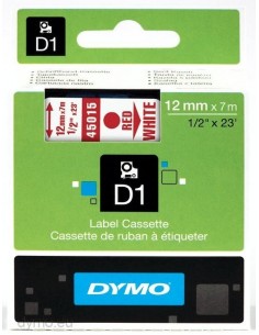 Dymo CF5NASTRI D1 12MMX7M ROSSO BIAN D1 S0720550 5411313450652 MATERIALE DI CONSUMO
