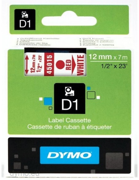 Dymo CF5NASTRI D1 12MMX7M ROSSO BIAN D1 S0720550 5411313450652 MATERIALE DI CONSUMO