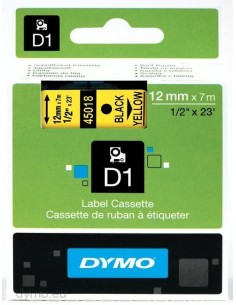 Dymo CF5NASTRI  D1 12MMX7M NERO GIALL D1 S0720580S 5411313450683 MATERIALE DI CONSUMO