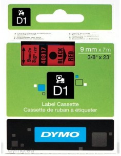 Dymo CF5NASTRI  D1 9MMX7M NERO ROSSO D1 S0720720 5411313409377 MATERIALE DI CONSUMO