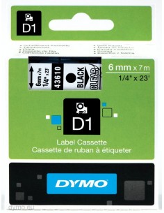 Dymo CF5NASTRI  D1 6MMX7M NERO TRASPA D1 S0720770S 5411313436304 MATERIALE DI CONSUMO