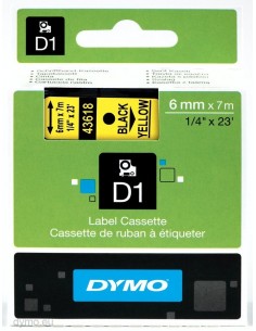 Dymo CF5NASTRI  D1 6MMX7M NERO GIALLO D1 S0720790S 5411313436380 MATERIALE DI CONSUMO