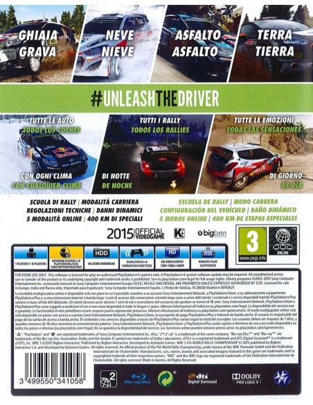 Ubisoft PS4 WORLD RALLY CHAMPIONSHIP 5 WORLD RALLY CHAMPIONSHIP 5 300081152 3499550341058 VIDEOGAMES