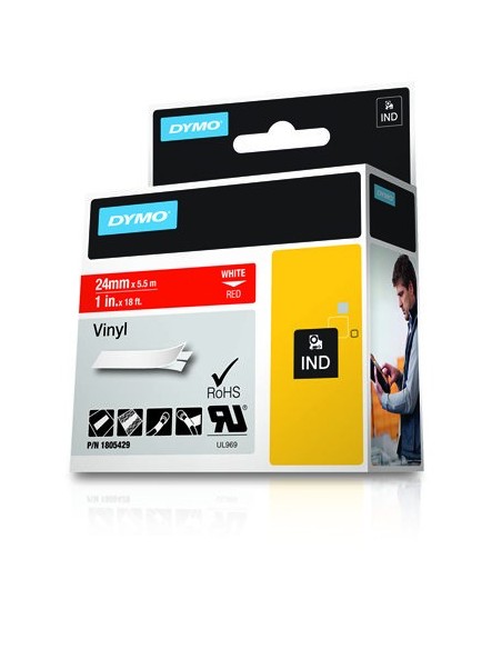 Dymo NASTRO 24MMX 5 5M VINILE BI RO D1 RHINOPRO 1805429  MATERIALE DI CONSUMO