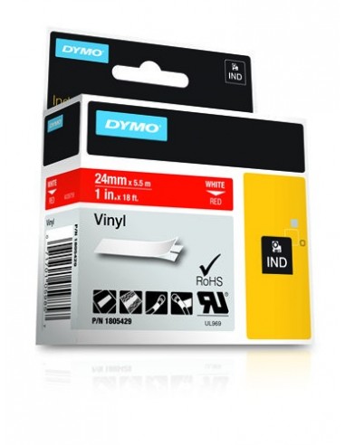 Dymo NASTRO 24MMX 5 5M VINILE BI RO D1 RHINOPRO 1805429  MATERIALE DI CONSUMO